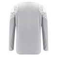 thumbnail image 4 of MAWCLOS T-shirt Femme Col Rond T-shirt Manches Longues Tee Ample Travail Tunique Blouse Gris L, 4 of 4