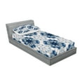thumbnail image 2 of Ambesonne Ethnic Fitted Sheet & Pillow Sham Set, Tie Dye Effect Bohemian, Twinxl, Blue Grey, 2 of 2