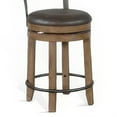 thumbnail image 4 of Yael Swivel Counter Stool Chair Set of 2, Gray Faux Leather Brown Wood, 4 of 6