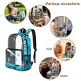 thumbnail image 5 of SEANATIVE 17 Inches Clear Backpack for Teens Kids Transparent Bookbag See Through School Bag PVC Heavy Duty Daypack with Adjustable Straps, Dog Paw Bone Blue, 5 of 7