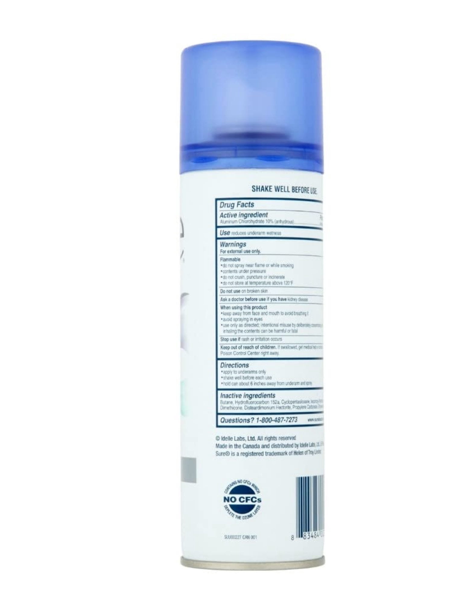 Sure Anti-Perspirant & Deodorant Aerosol Spray Unscented, 6 oz (Pack of 6)
