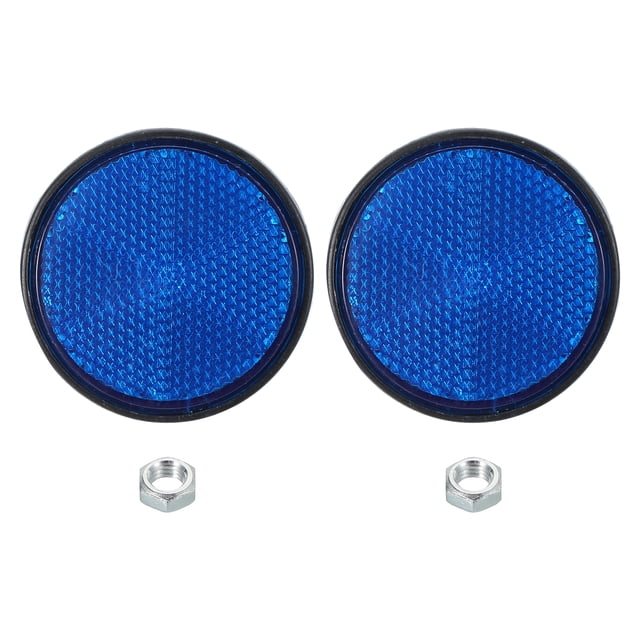 Reflectores traseros redondos Uxcell, reflector de advertencia reflectante de seguridad para motocicleta y bicicleta azul