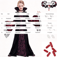 thumbnail image 4 of GiLiling Gothic Royal Vampire Dress-Up Outfit for Girls Witch Dress with Choker and Collar Long Sleeve with Accessories for Halloween (Dark Purple, 9-10 years), 4 of 5