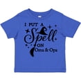 thumbnail image 3 of Inktastic I Put a Spell on Oma and Opa Witch Hat and Broom Boys or Girls Toddler T-Shirt, 3 of 5