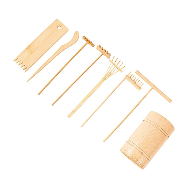 8 mini rastrillos de arena, herramientas de jardinería de mesa, bandeja de arena ligera para bricolaje, rastrillo de mesa pequeño para oficina y escri
