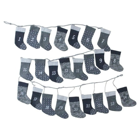 Advent Garland - Northlight Decorative Christmas Socks Advent Calendar Garland