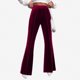 thumbnail image 2 of Gibobby Pantalones para el frío de mujer Pantalones de terciopelo para mujer, cintura alta, pierna ancha, elásticos, cintura elástica, pantalones con frontal(Rojo,XG), 2 of 5