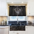 thumbnail image 5 of Fierce Black Panther Half Window Tier Curtains 24 Inch Blackout Thermal Insulating Kitchen Linen Tier Curtains for Kitchen, Bathroom, Cafe Home Decor, 5 of 7
