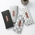 thumbnail image 4 of Plaid Dot Pattern Zipper Pen Bag Holder Pencil Case Stationery Storage Pouch Gray Canvas, 4 of 8