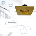 thumbnail image 4 of Perlglow 3" Square Brushed Brass 8W ‎700 Lumens 5CCT Gimbal Light, 4 of 7
