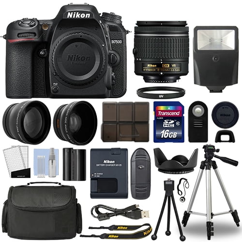 Nikon D7500 Digital SLR Camera   18-55mm VR 3 Lens Kit   16GB Top Value Bundle