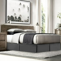 Empyrean 14" Microfiber Bed Skirt Tailored Drop Dust Ruffle, Charcoal Gray, Queen