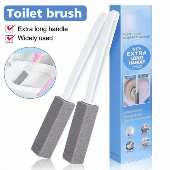 2X Pumice Stone For Toilet Cleaning Extra Long Handle Pool Bathroom Toilet Brush