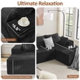 thumbnail image 5 of 110" Oversized L-Shaped Sectional Sofa Modern Modular Cloud Couch with Deep Seating Upholstered Sofa for Living Room Bedroom, No Assembly Required,black Corduroy, 5 of 10