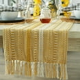 thumbnail image 4 of DII Braided Stripe Jacquard Fringe Table Runner, 4 of 5