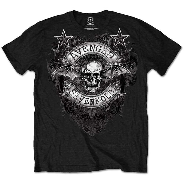 Avenged Sevenfold - Camiseta Flourish Estrellas para Adultos Unisex (Negro)