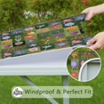 thumbnail image 6 of Pioneer Flower Floral Print Pattern Square Fitted Tablecloth with Elastic Edge,Square Table Cover,Washable Elastic Table Cover for Home Kitchen Party Decor 36"x36", 6 of 6