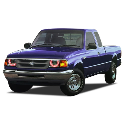 Flashtech Red Led Halo Ring Headlight Kit For Ford Ranger 93 97 Walmart Com Walmart Com