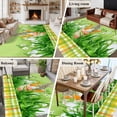 thumbnail image 5 of 8'x10' Area Rugs, Easter Bunny Indoor Outdoor Area Rug for Living Room Bedroom, Spring Green Garden Floral Botanical Plaid Washable Bathroom Rugs Kitchen Floor Carpet Mats Home Decor Aesthetic, 5 of 8