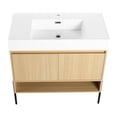 thumbnail image 6 of 36" Vanity Set with Single Resin Sink and 2-Door Modern Cabinet in Oak, Easy to Clean and Assemble for Bathroom, 6 of 7