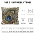 thumbnail image 5 of Patifu Peacock Feather Graphic Decorative Cushion Throw Pillow Cover for Home, Square Pillow Covers 1PC, Durable Material, Multipurpose Use, Exquisite Craft, Clean and Care 24x24in, 5 of 5