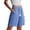 Blue, variant on Drawstring Pants Pleated Knot Front,with Pockets High Elastic Waist Everyday Vacation Summer Shorts for Women