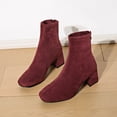 thumbnail image 5 of OKBOP Women's Platform Boots Round Toe Zip-Up Stability Foam Cushioning Wine Stylish Women's Boots Sizes 40, 5 of 5