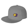 thumbnail image 1 of DouZhe Flat Brim Cap Snapback Hat, Basketball Cool Prints Adjustable Gray Adult Baseball Cap, 1 of 1