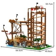 thumbnail image 4 of Mould King 11013 Technik Roller Coaster Set, 2174 Pieces Pirate Ship Double Screw Roller Coaster, 4 of 7