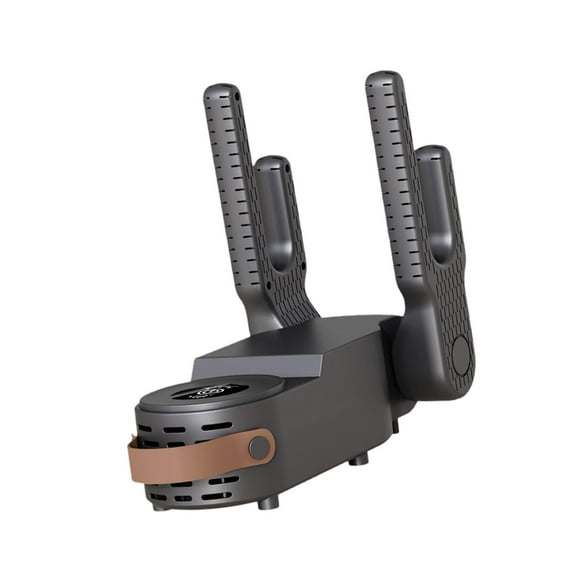 Secador de zapatos eléctrico con temporizador inteligente, temperatura constante, soplador de calor, calentador para calcetines de fútbol, de gris