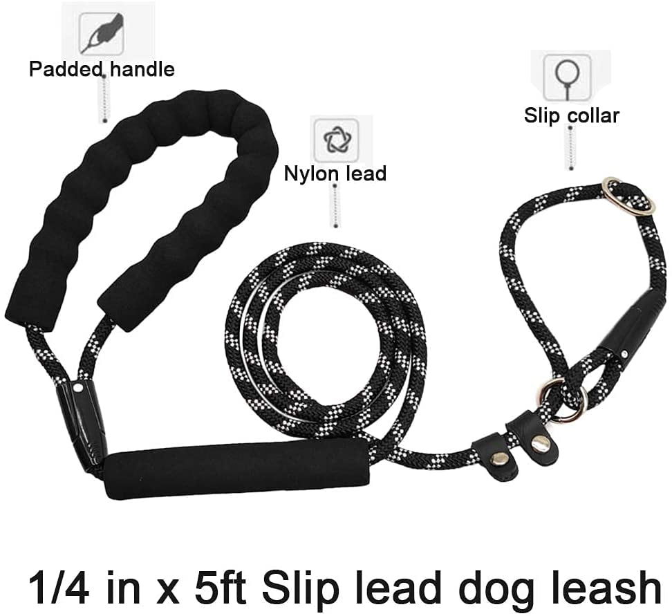 MayPaw Dog Leash Rope Slip Lead,1/4-5Ft Durable Nylon Puppy Leash Colorful Adjustable Training Pet Leash for Small and X-Small Dogs 