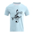 thumbnail image 5 of Bibifish Mens T-Shirts Loose Fit Crew Neck Music Note Print Tees Casual Daily Short Sleeve Tshirts, 5 of 5