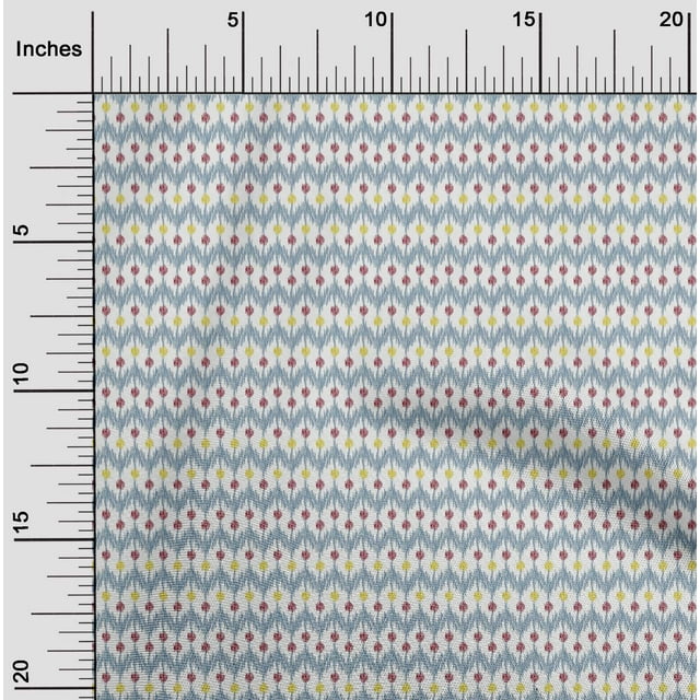 oneOone Tissu Viscose Georgette Imprimé Chevron Ikat Tissu de Couture BTY 42 Pouces de Large