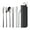 Black, variant on Portable Chopsticks Spoon Knife fork and Straw Set 7-Piece Stainless Steel Cutlery Set with Storage Case Outdoor Camping Portable Cutlery Set