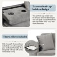 thumbnail image 5 of Euroco Modern Sectional Sofa with Storage Ottoman, L-Shape Couch with 2 Pillows and Cup Holder, Sectional Sofa with Reversible Chaise for Living Room, Gray, 104.5", 5 of 9
