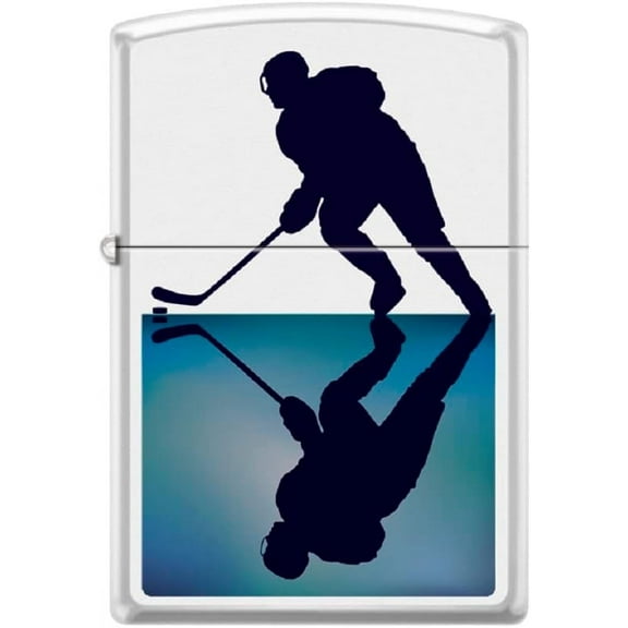 Zippo Lighter-Hockey Player Puck White Matte Windproof Lighter #Z5533
