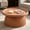 27" Brown, variant on Shaiailed 23"H Fluted Round Coffee Table,Tapered Coffee Table with Fluted Pedestal,Small Circle Coffee Tables,Tall Small End Tables for Living Room,Light Coffee Color