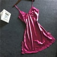 thumbnail image 2 of WTXUE Intimates | Nightshirts & Gowns Women Satin Bowknot Lace Lingerie V-Neck Sleepdress Underwear | 1 Piece Hot Pink XXL, 2 of 2