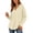 Beige, variant on Hoodie Hzzrkos Women's V-neck Hooded Sweatshirt Long Sleeved Drawstring Hooded Pullover Casual Loose Fall And Winter Curved Hem Sweatshirt Beige L
