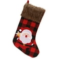 thumbnail image 1 of Christmas Stocking Cartoon Plaid Large Cute Tree Hanging Stocking Cuff Stocking, 1 of 10
