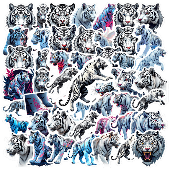 Vinyl Tiger Stickers Waterproof Wildlife Stickers for Notebooks Laptops DIY
