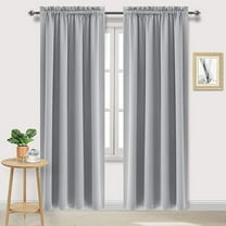 Amay Room Darkening Rod Pocket Curtain Panel Draperies Silver Grey 42 Inch Wide by 108 Inch Long-1 Panel