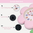 thumbnail image 3 of Unique Bargains 1pc Flower Design Colorful Numbers Wall Clock 15" x 12" x 2.8" Pink, 3 of 5