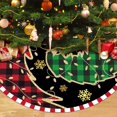 thumbnail image 2 of Christmas Tree Skirt 48 Inch, Large Red Black Green Buffalo Plaid Snowflakes Xmas Tree Skirts, Indoor Outdoor Winter Holiday Tree Mat Decoration, 2 of 6