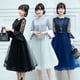 thumbnail image 4 of El vestido de noche se puede usar en ocasiones normales, elegante vestido pequeño de encaje de longitud media que adelgaza., 4 of 6