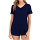 thumbnail image 1 of Conjuntos de Pijama Para Mujer, Ropa de Dormir de Manga Corta, Jersey Informal Liso, Conjunto de Dos Piezas Con Cuello en V, Ropa de Dormir Para El Hogar Odeerbi  ODB120403, 1 of 8