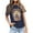 Dark Blue, variant on LUOGENLI Female T-shirts for Womens Women's Casual Printed Round Neck Solid Color Short Sleeved T Shirt Tee T-shirts Womens White Valentines T-shirts for Women Graphic Tee Summer Clothes Green L