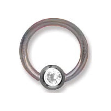 Solid Titanium Captive w Press Fit Captive Gem Ball 16G (1.3mm) 5/16 (8