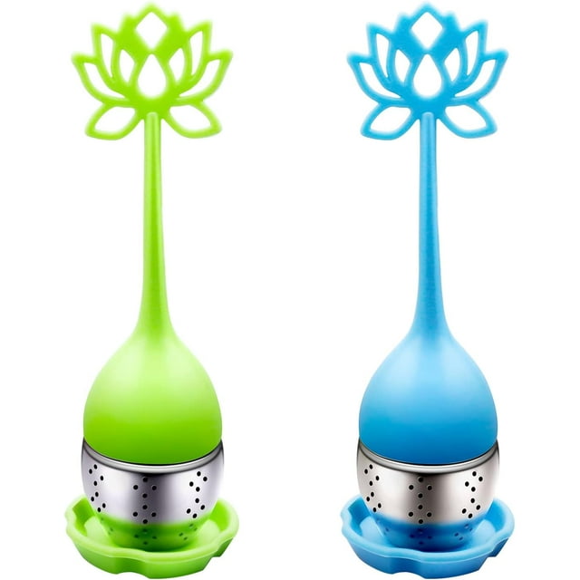 Huevo de té de 2 piezas, infusor de té, filtro colador de té, infusor de té (azul verde) TUNC Sencillez