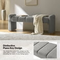 thumbnail image 4 of 55" Bench Upholstered Chenille Fabric Bed Foot Stool Accent Footrest Wood Legs Entryway Hallway Living Bedroom Grey, 4 of 7
